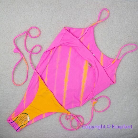 NEW Martha‎ Rey Holly One-Piece tie dye Swimsuit, pink, orange, size M - Picture 11 of 16